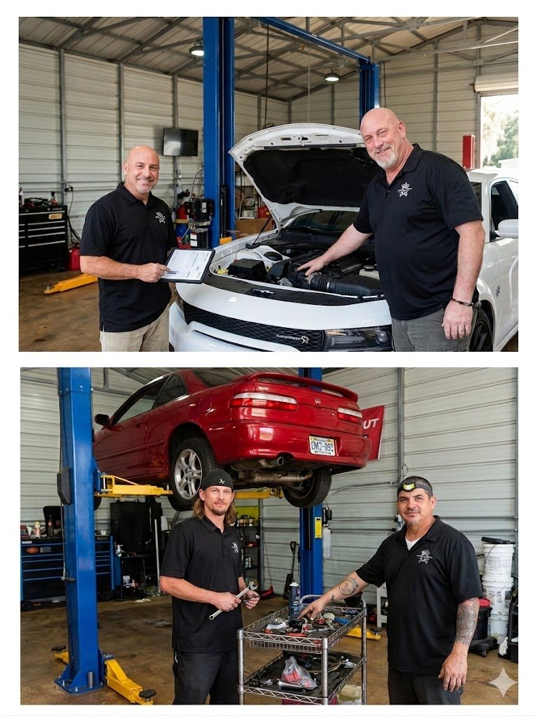 Tim Adams and the Adams Concierge Auto team in the shop
